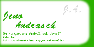 jeno andrasek business card